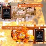 Scented Candle Set - 4 Natural Soy Wax Candles: Spice, Vanilla Cupcake, Apple Wreath, Hello Fall - Perfect Holiday Gift for Men & Women. - Image 4