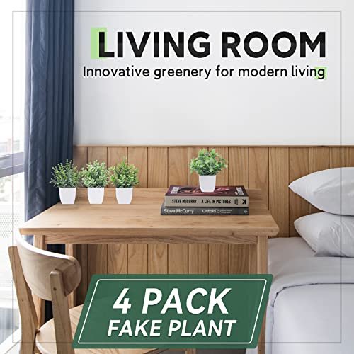 51ho2Fv8SUL._SL500_.jpg Der Rose 4-Pack Mini Artificial Greenery Potted Plants for Indoor Home, Office, and Bathroom Decor - Image 4