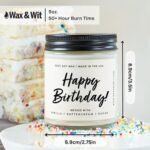 Wax & Wit Birthday Gifts for Women - Happy Birthday Candle, Vanilla & Buttercream, 9oz, 50 Hour Burn - Image 4