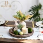 Rustic Wooden Serving Tray: Vintage Round Butler Tray for Farmhouse Decor & Candle Centerpiece. - Image 2