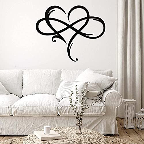 51jzxeC4IzL._SL500_.jpg AOOLVY Infinity Heart Wall Decor: Unique Metal Art Love Sign for Home, Wedding, and Living Room (Black, 15.7x14 inch) - Image 4