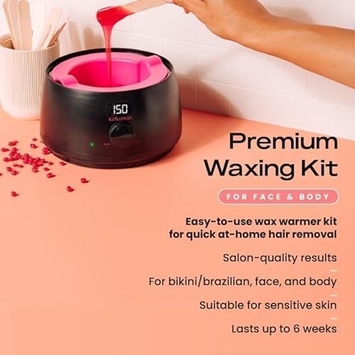 51kKjXPLQbL._SL500_.jpg KoluaWax Premium Women's Waxing Kit - Hot Melt Hard Wax Warmer for Hair Removal (4 Beads, Accessories) - Image 2