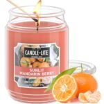 Candle-lite Scented Candles, Sunlit Mandarin Berry, 18 oz Jar, Proudly Poured in The USA, Aromatherapy Candle, Single-Wick with 110 Hours of Burn Time, Perfect for Creating a Refreshing Ambiance
