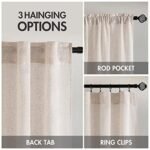 MIULEE 84-Inch Natural White Linen Curtains for Bedroom & Living Room, Soft Semi-Sheer Textured Drapes, 2 Panels - Image 3