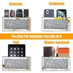 GOTHICO Mirrored Remote Holder: Wall-Mounted Diamond Bling Organizer for Remotes, Phones, Wallets (8.3"×2.5"×4") - Image 4
