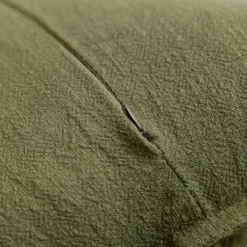 51l14fKaooL._SL500_.jpg Hckot 18x18 Farmhouse Ramie Throw Pillow Covers - Neutral Green Boho Accent Pillows for Sofa & Living Room Decor. - Image 5