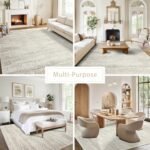 Shop Srugn 8x10 Washable Area Rugs: Ultra Soft Faux Wool, Non-Slip, Vintage Print for Living Rooms & Bedrooms. - Image 5