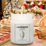 4-Pack Lavender Scented Candles: 28 oz Aromatherapy Jar Set, Long-Lasting Natural Soy Wax Gift for Women. - Image 2