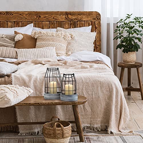 51mmTI8FvL._SL500_.jpg Set of 2 Rustic Farmhouse Lanterns - Stylish Decor for Living Room, Fireplace, or Dining Room - Image 9