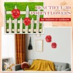 Daifunli 2-Piece Metal Poppy Flower Wall Decor Set - 3D Red Sculptures for Garden, Indoor, & Office, 10’’ & 8’’ - Image 4