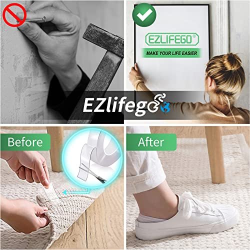 51o5kV98PXL._SL500_.jpg EZlifego Heavy Duty Double-Sided Tape (16.5FT) - Nano Adhesive for Wall Decor and Picture Hanging. - Image 3