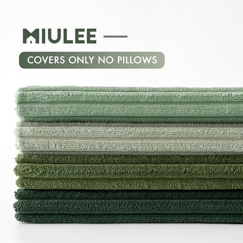 51oCTpqreFL._SL500_.jpg MIULEE Spring Boho Farmhouse Sage Green Throw Pillow Covers, 18x18 inches, Set of 4, Soft Corduroy Cushions for Living Room, Sofa, or Bed. - Image 6