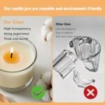 YZEROBAMB 12-Pack 4 oz Heat-Resistant Glass Candle Jars with Bamboo Lids – Perfect for DIY Candle Making, Storage, and Gifts! - Image 3