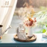 Rustic Wooden Serving Tray: Vintage Round Butler Tray for Farmhouse Decor & Candle Centerpiece. - Image 3