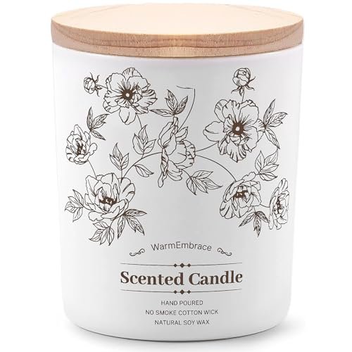 Deluxe Vanilla Coconut Soy Wax Candle, 8 Oz Jar, Lasts Deluxe Scented Candle for Women & Men, Vanilla Coconut Soy Wax Candle, 8 Oz Jar Candle for Home, Scented-60 Hours Long Lasting Burning, Suitable Gift for Mom