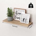 WOPITUES Set of 6 Wood Floating Shelves for Wall Decor - Rustic Brown Farmhouse Shelves for Bedroom, Bathroom, and Living Room. - Image 3