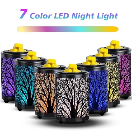 51qQOw2WZhL._SL500_.jpg Leyoue Electric Wax Melt Warmer with PTC Heating & 7-Color LED Light - Ideal for Home, Office, Gifts (Black Forest) - Image 2
