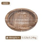 Rustic Wooden Serving Tray: Vintage Round Butler Tray for Farmhouse Decor & Candle Centerpiece. - Image 5