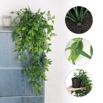 Whonline Artificial Hanging Plants - Small Potted Decor for Indoor/Outdoor Aesthetic Office & Living Room (1 Pack) - Image 7