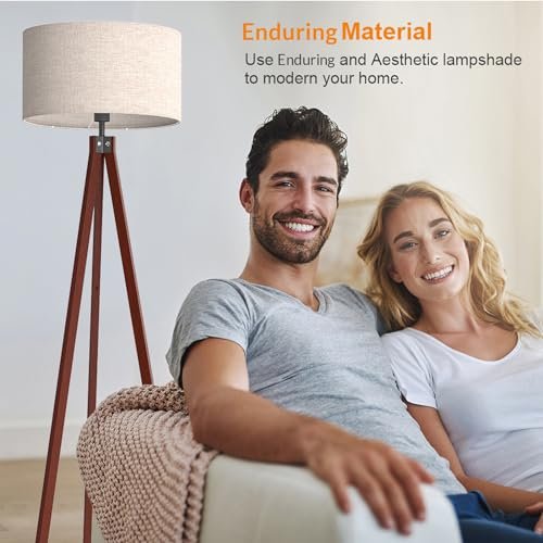 51uP7zStvIL._SL500_.jpg LEPOWER Mid-Century Wood Tripod Floor Lamp with E26 Base: Modern Lighting for Living Room, Bedroom, and Office - Image 5