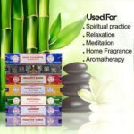 Satya Incense Gift Set: Nag Champa, Dragon's Blood, Sandalwood, Patchouli & Lavender for Positive Vibes - 15g - Image 4