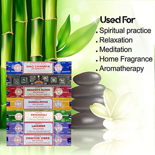 51vDn4fSRPL._SL500_.jpg Satya Incense Gift Set: Nag Champa, Dragon's Blood, Sandalwood, Patchouli & Lavender for Positive Vibes - 15g - Image 4