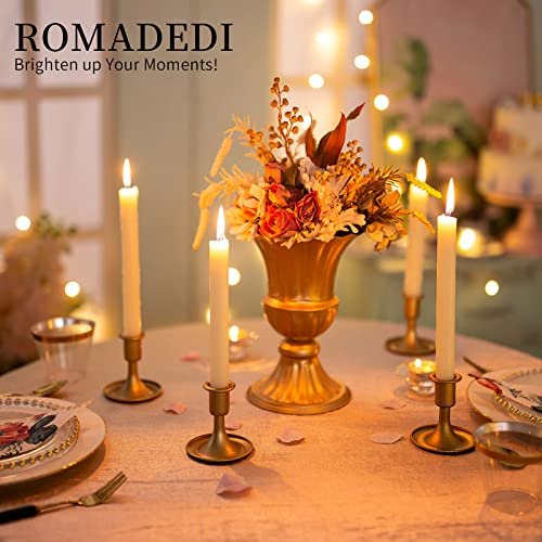51w4QGtnlmL._SL500_.jpg Set of 2 Romadedi Gold Candlestick Holders for Taper Candles – Perfect for Weddings, Christmas Decor, and Table Centerpieces. - Image 4