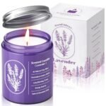 WarmEmbrace Lavender Candles for Home Scented, 7.6 oz Purple Jar Candle, Natural Fragrance for Women, 40 Hour Long-Lasting Burn Scented Candle for Birthday - 1 Pack