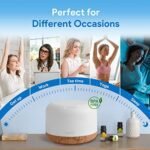 ASAKUKI 500ml Essential Oil Diffuser with Remote Control – 5-in-1 Ultrasonic Aromatherapy Humidifier, Timer & Auto-Off. - Image 6