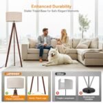 LEPOWER Mid-Century Wood Tripod Floor Lamp with E26 Base: Modern Lighting for Living Room, Bedroom, and Office - Image 2