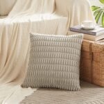 Fancy Homi 4-Pack 18x18 Inch Neutral Throw Pillow Covers for Rustic Farmhouse Boho Decor - Image 2