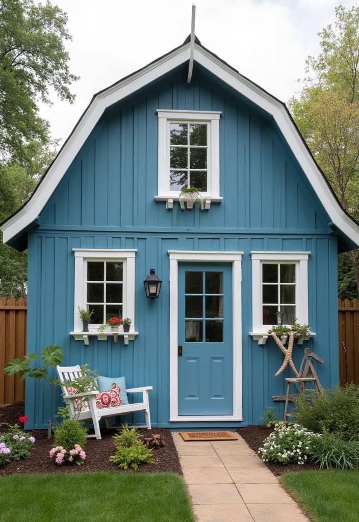 How to Choose a Color Palette That Complements Your Barndominium Exterior - 7. Classic Blue and White for Timeless Elegance