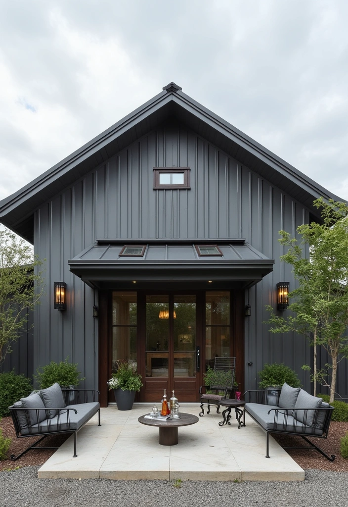 How to Choose a Color Palette That Complements Your Barndominium Exterior - 9. Industrial Chic: Grays and Metallics