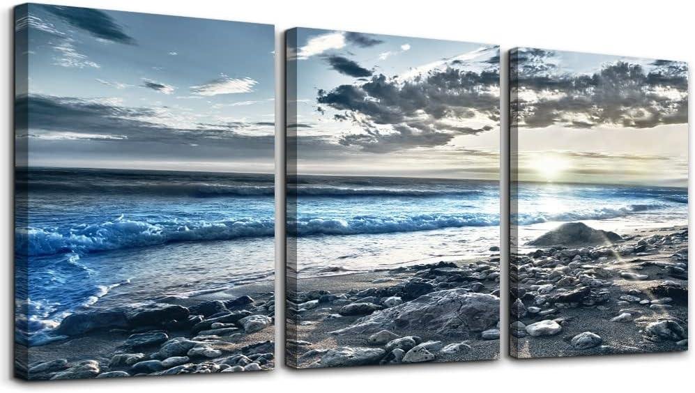 Our review: Serene Blue beach Canvas Art for Home ⁣Decor