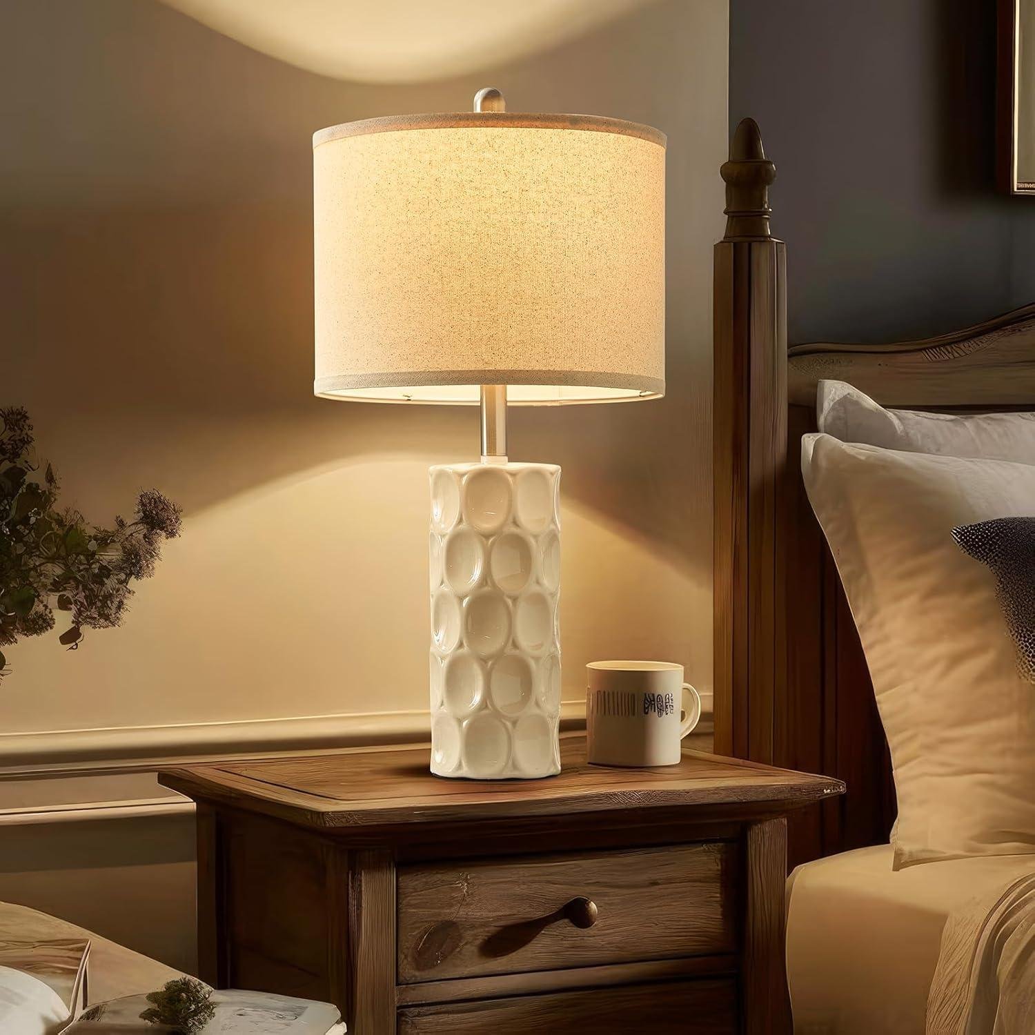 Our Review: Stylish & Dimmable 24” Ceramic Table Lamp Set