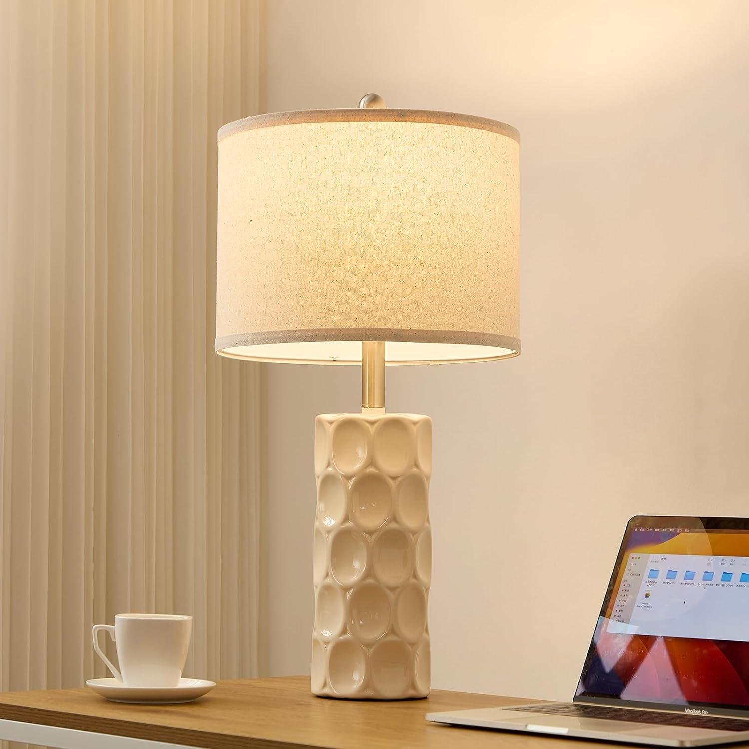 Our Review: Stylish & Dimmable 24” Ceramic Table lamp Set