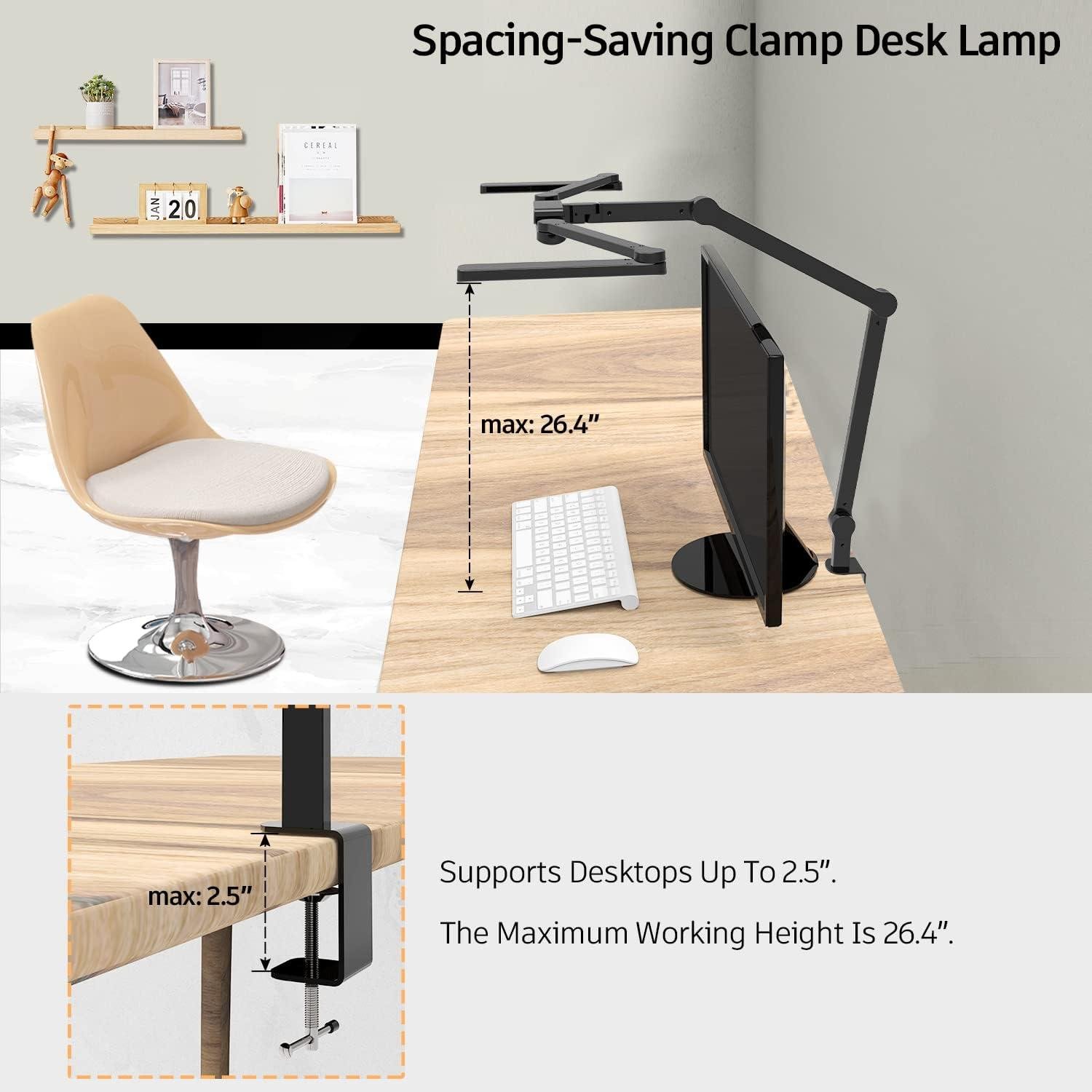 Our Review: Bright, adjustable LED Clamp Desk Lamp for Workspaces