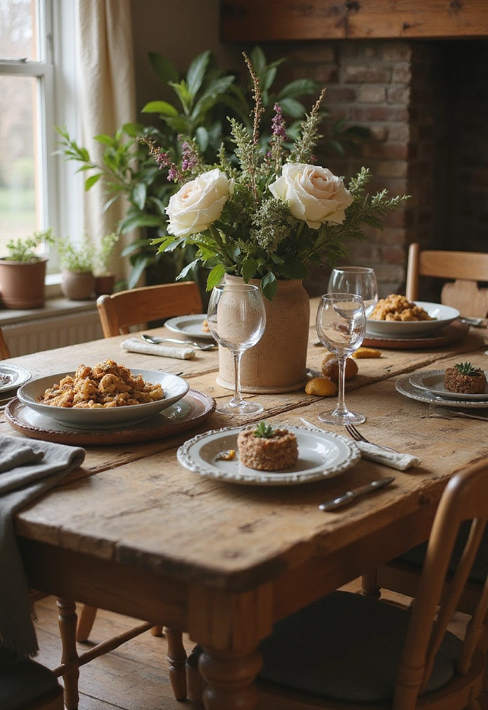 10 Stunning Seasonal Table Settings That Will Wow Your Guests (You Won't Believe #4!) - 10. Farmhouse Style: Comfortable & Cozy