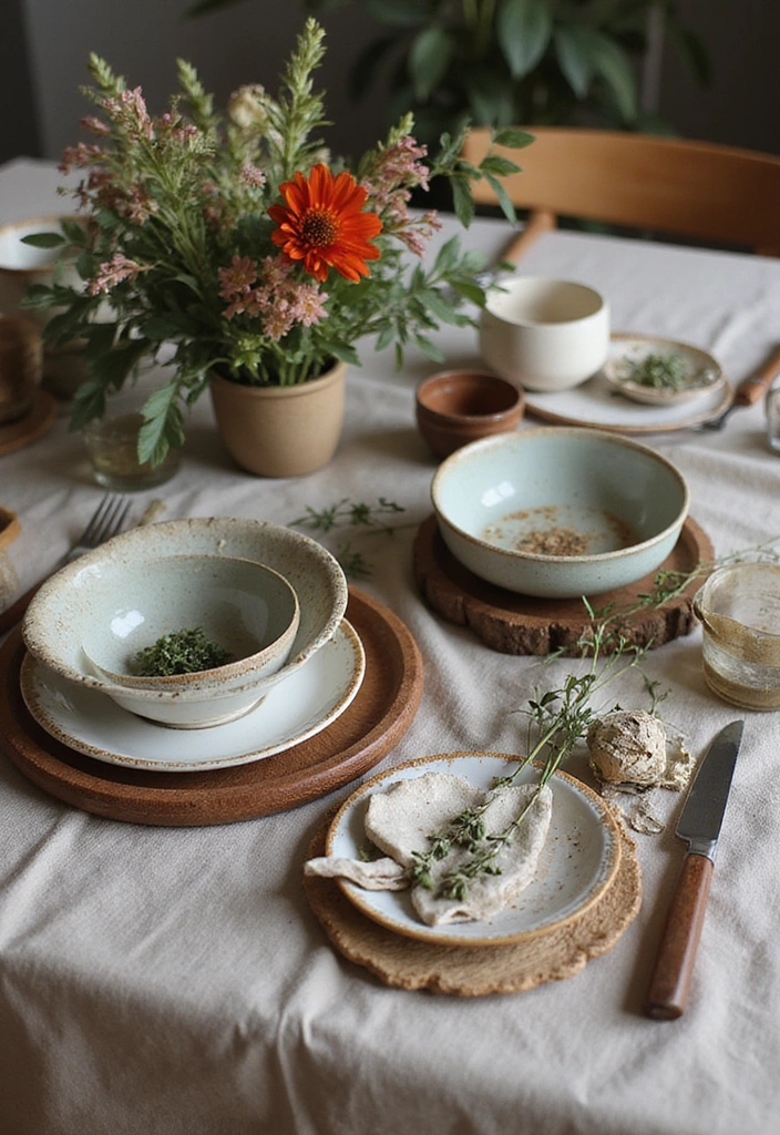 10 Stunning Seasonal Table Settings That Will Wow Your Guests (You Won't Believe #4!) - 7. Earthy Vibes: Natural Textures