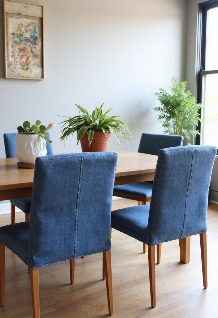 10 Stunning Sustainable Home Furnishings That'll Elevate Your Space (You Won't Believe #4!) - 4. Upcycled Denim Upholstered Chairs