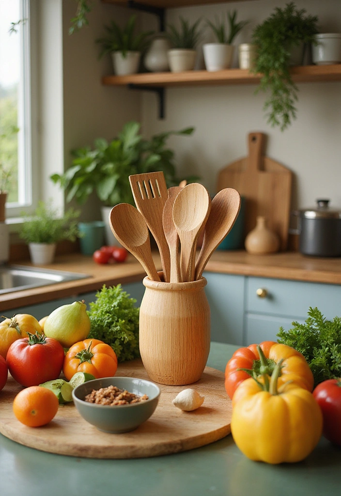 10 Stunning Sustainable Home Furnishings That'll Elevate Your Space (You Won't Believe #4!) - 8. Bamboo Kitchen Utensils