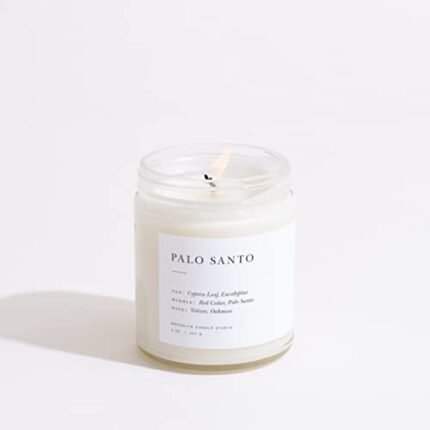 Brooklyn Candle Studio Palo Santo Jar Candle - Cedar and Eucalyptus Luxury Scented Candle, Vegan Soy Wax, Hand Poured in The USA, 50 Hour Slow Burn Time - 7.5 oz