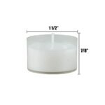 Stonebriar 96 White Unscented Smokeless Tea Light Candles – 6-7 Hour Burn Time, Clear Cups - Image 5