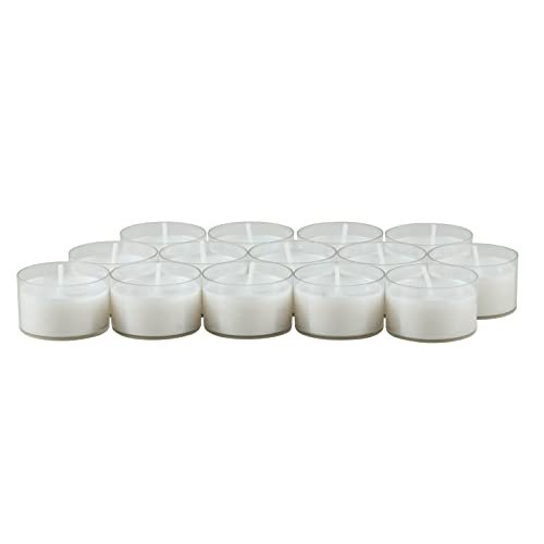 21Sw33smV9S._SL500_.jpg Stonebriar 96 White Unscented Smokeless Tea Light Candles – 6-7 Hour Burn Time, Clear Cups - Image 7