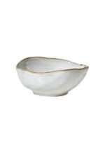Serene Spaces Living Large Free-Form Edge Glazed Ceramic Bowl, Centerpiece for Vintage Weddings, Events, Measures 6" Long, 5.5" Wide, 2.75" Tall
