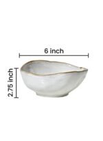 Serene Spaces Free-Form Edge Ceramic Bowl – Perfect Vintage Centerpiece, 6" L x 5.5" W x 2.75" H. - Image 6