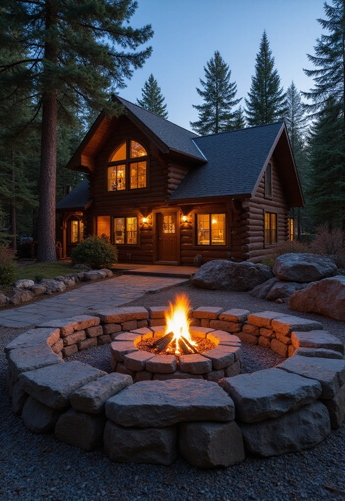 25 Cozy Cabin Decor Ideas That'll Make You Wish You Lived in the Smokies! - 21. Unique Fire Pit Areas