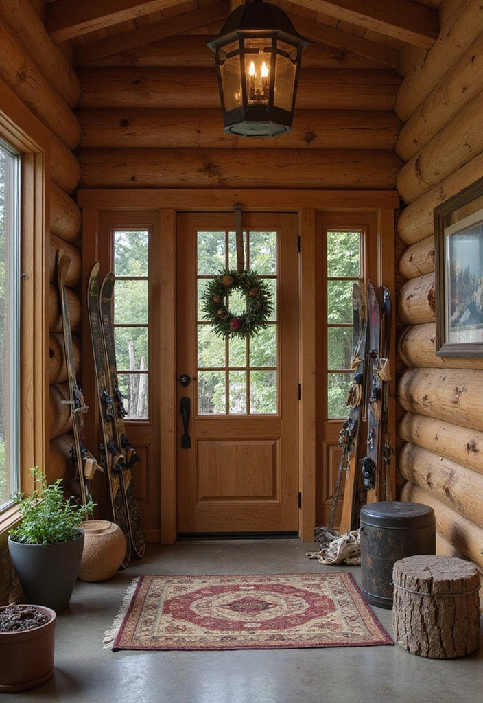 25 Cozy Cabin Decor Ideas That'll Make You Wish You Lived in the Smokies! - 25. Outdoor Adventure Gear Display