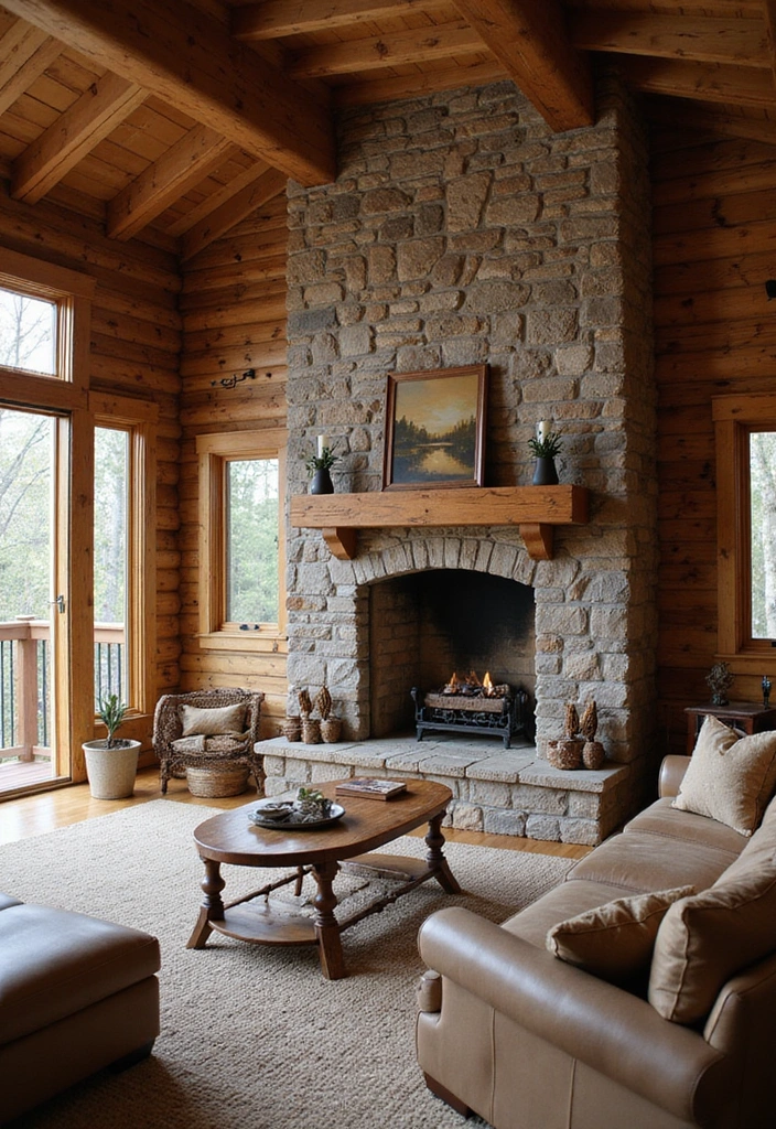 25 Cozy Cabin Decor Ideas That'll Make You Wish You Lived in the Smokies! - 6. Stone and Brick Elements