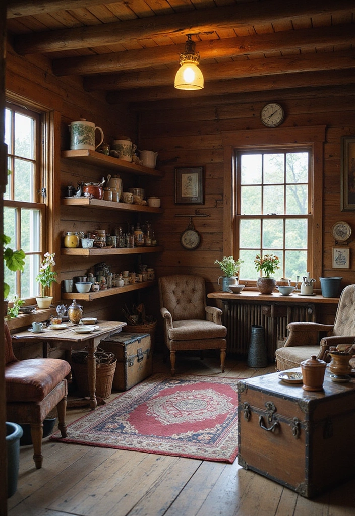25 Cozy Cabin Decor Ideas That'll Make You Wish You Lived in the Smokies! - 9. Vintage Finds
